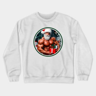 Receiving Santa's gift at the Gym Crewneck Sweatshirt